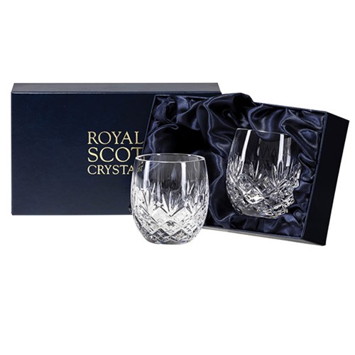 Royal Scot Crystal Edinburgh 2 Barrel Tumblers (Presentation Boxed) - Next Day Delivery